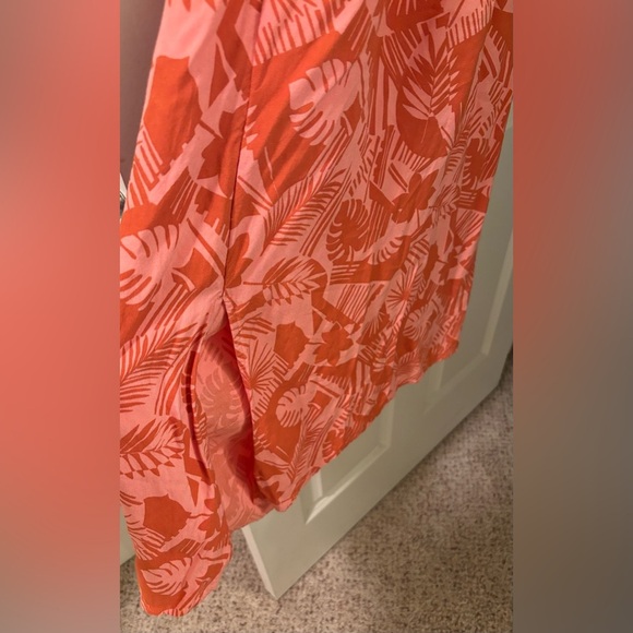 Volcom Floral Midi Dress, Pink/Orange, Size S - Picture 3 of 10
